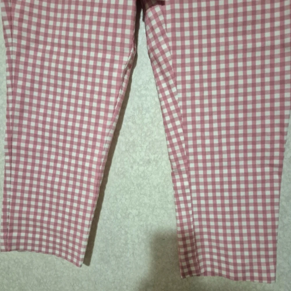 Jules & Leopold Pink Gingham Trousers..SIZE:L